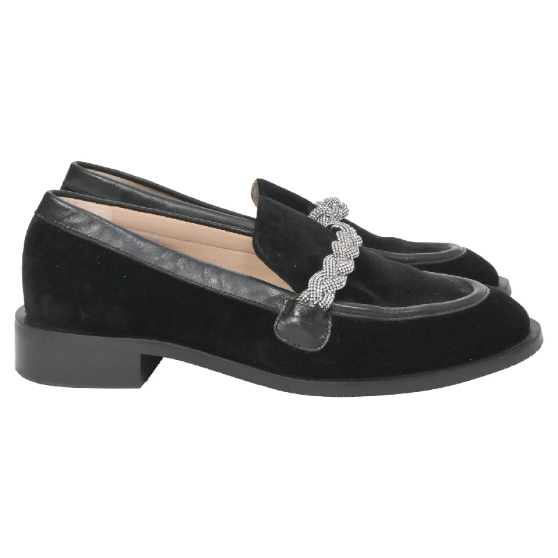 Women's Fur - Lined Loafers in Tan for a Cozy Winter Option Stuart Weitzman Crystal-Embellished Chain-Link Loafers in Black Suede Women's Fur - Lined Loafers in Tan for a Cozy Winter Option Stuart Weitzman Crystal-Embellished Chain-Link Loafers in Black Suede
