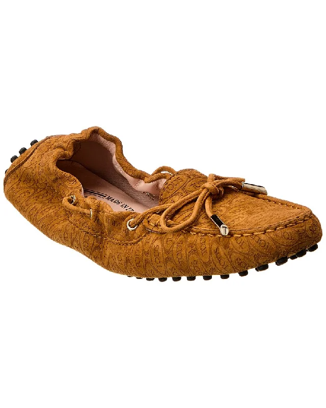 Women's Metallic Foil - Finish Loafers in Gold for a Glamorous Night Out TOD’s Alber Elbaz Suede Loafer Women's Metallic Foil - Finish Loafers in Gold for a Glamorous Night Out TOD’s Alber Elbaz Suede Loafer