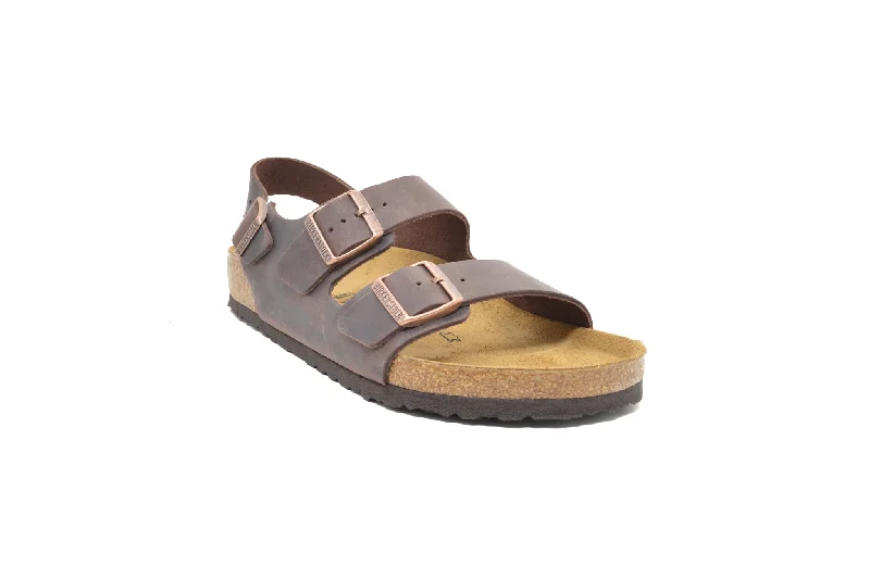 Child - Friendly Women's Sandals with a Secure Buckle in Purple for Moms on the GoBIRKENSTOCK Milano Oiled Leather Child - Friendly Women's Sandals with a Secure Buckle in Purple for Moms on the GoBIRKENSTOCK Milano Oiled Leather