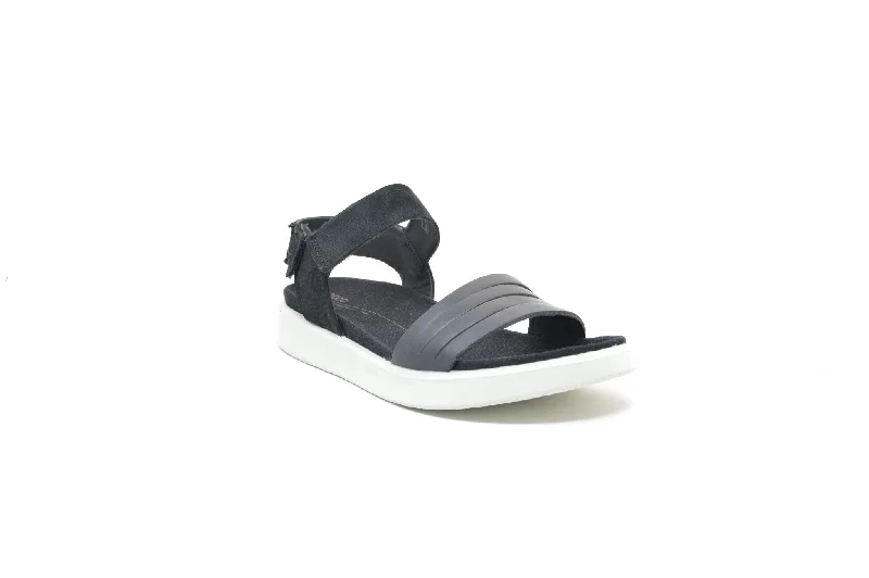 Plus Size Women's Wide - Width Platform Sandals in Black for Added Comfort and HeightECCO FLOWT Plus Size Women's Wide - Width Platform Sandals in Black for Added Comfort and HeightECCO FLOWT
