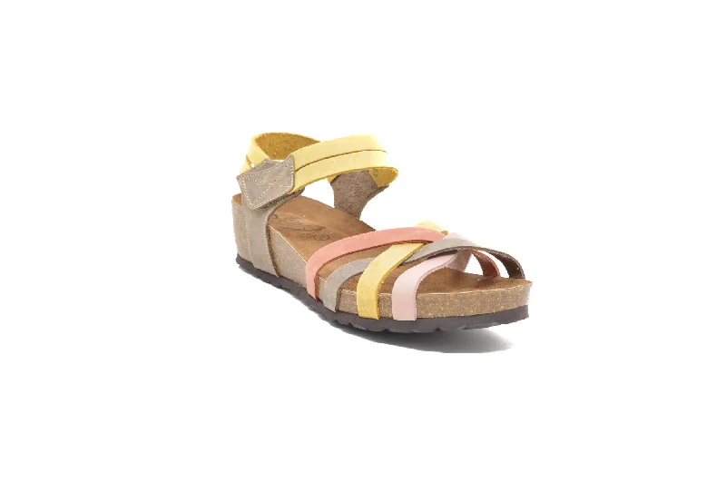 Sustainable Women's Recycled Material Sandals in Beige for Eco - Conscious ShoppersSABATINI 4008