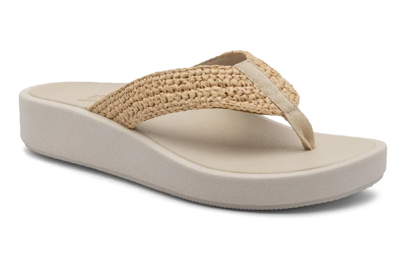 Women's Flat Slide Sandals with a Memory Foam Insole in White for All - Day ComfortPaseo Thong Sandal