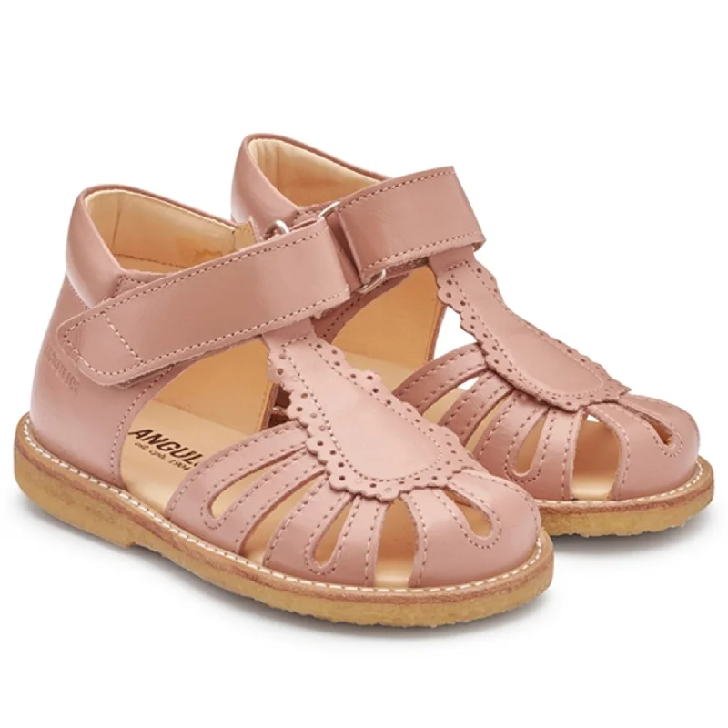 Women's Cork - Soled Espadrille Sandals with a Rope - Trimmed Upper in Navy for a Summer VibeAngulus Starter Sandal W. Velcro Dark Peach