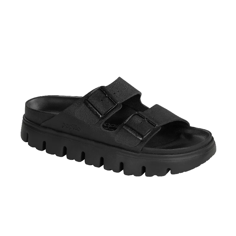 Women's Rhinestone - Embellished Open - Toe Sandals in Silver for a Glamorous Party LookArizona Chunky Exquisite Black Smooth Leather