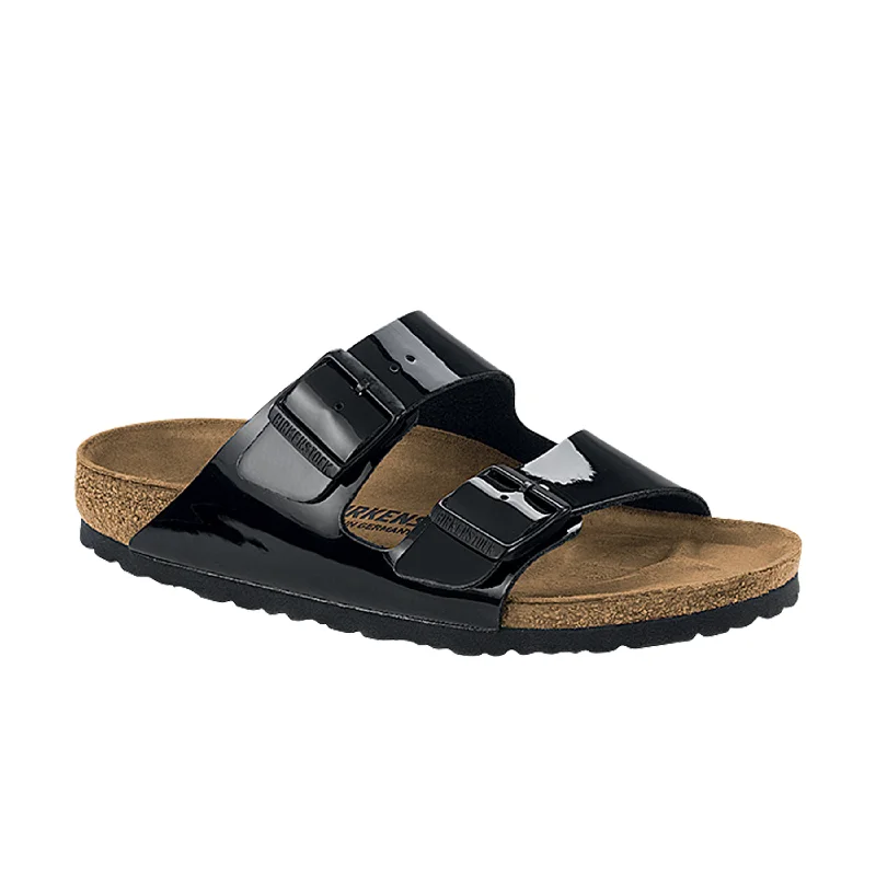 Lightweight Women's Mesh - Paneled Sandals in Yellow for BreathabilityArizona Patent Black Birko-Flor