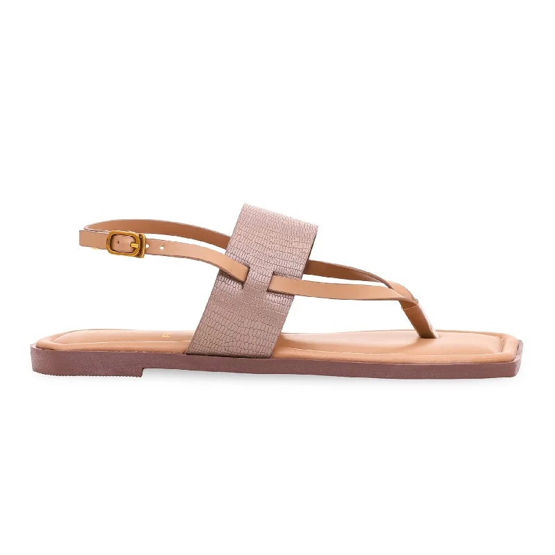 Women's Sandals with a Floral - Printed Upper in Pink for a Feminine Spring LookBeige Formal Sandal FR0507