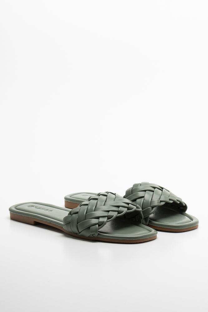 Orthopedic Women's Sandals with Arch Support in Gray for Foot HealthBraided Mule Sandal
