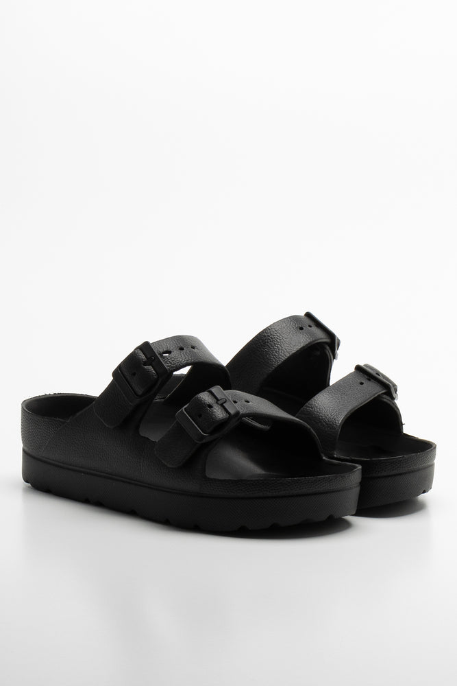 Women's Ankle - Strap Sandals with a Block Heel in Red for a Sophisticated StyleBuckle Eva Sandal