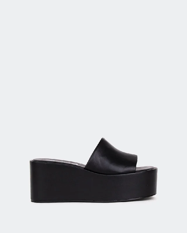 Women's Sandals with a Floral - Printed Upper in Pink for a Feminine Spring LookCathedral, Black Leather/Cuir Noir