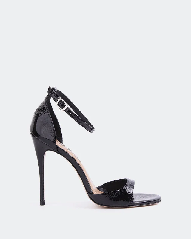 Women's Sandals with a Floral - Printed Upper in Pink for a Feminine Spring LookCintia Black Naplack