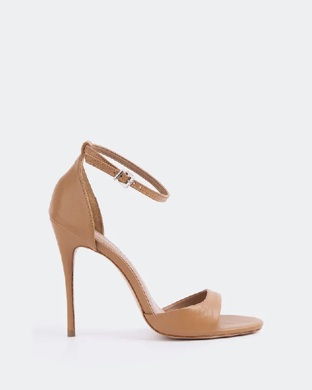 Elastic - Strap Women's Sandals with a Padded Toe in Teal for Easy On - and - OffCintia Camel Leather