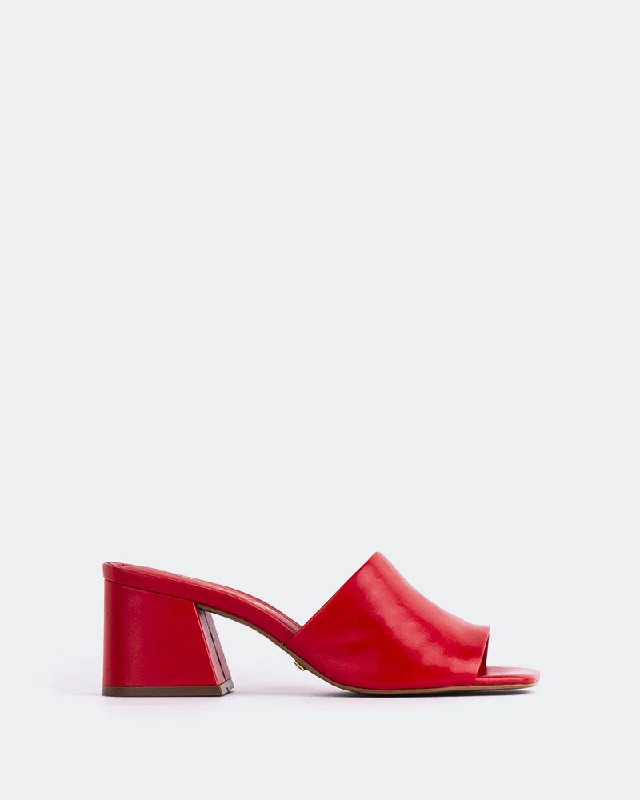 Women's Cork - Soled Espadrille Sandals with a Rope - Trimmed Upper in Navy for a Summer VibeClarabelle Red Leather