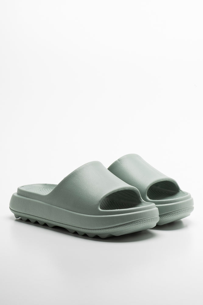 Waterproof Women's Rubber Beach Sandals with Arch Support in Blue for Water ActivitiesCleated Eva Sandal Green