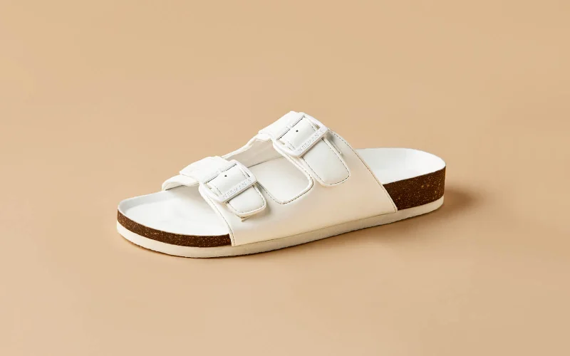 Adjustable Strap Women's Sandals with a Padded Heel in Pink for a Custom FitCork Sandals : Brilliant White