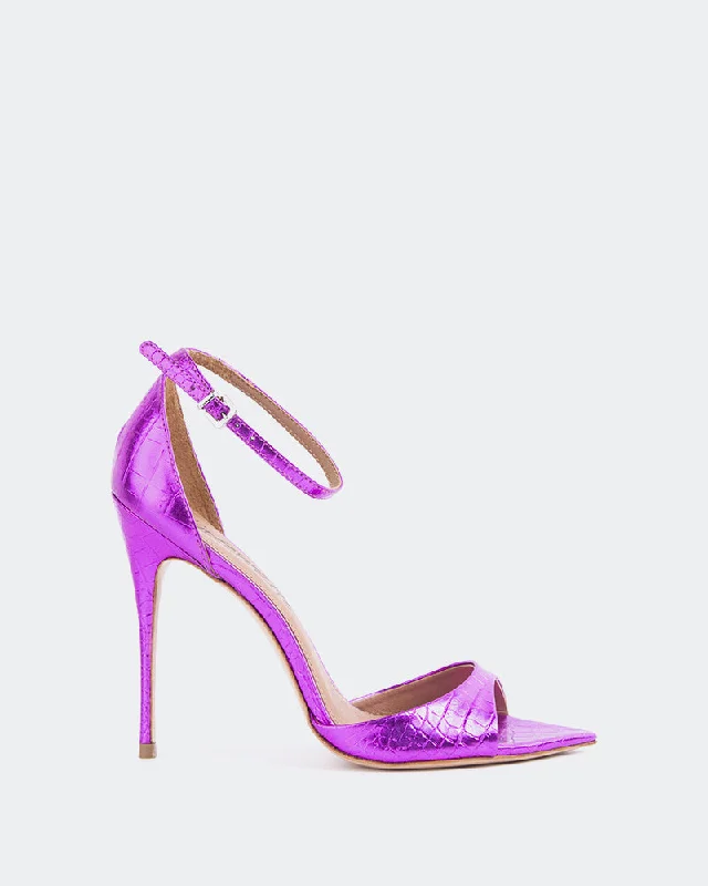 Lightweight Women's Mesh - Paneled Sandals in Yellow for BreathabilityCristiana Fucshia Croco