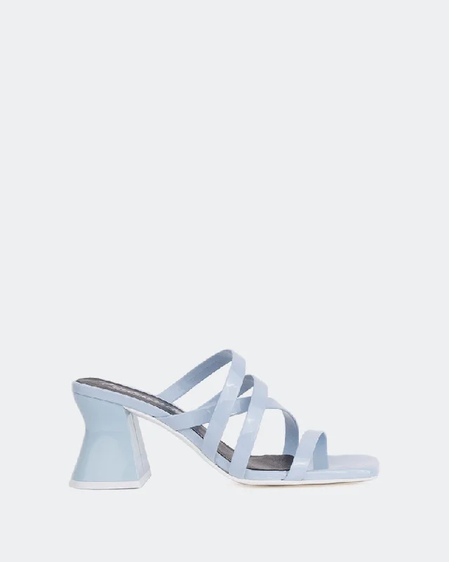 Women's Cork - Soled Espadrille Sandals with a Rope - Trimmed Upper in Navy for a Summer VibeCurious Blue Patent
