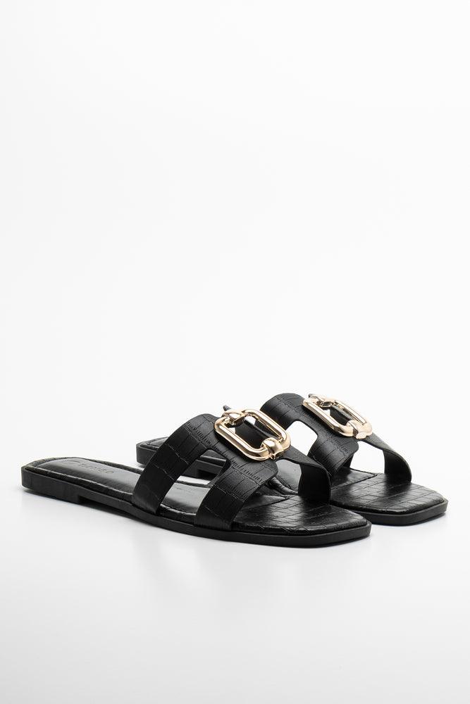 Adjustable Strap Women's Sandals with a Padded Heel in Pink for a Custom FitCut Out Sandal Black