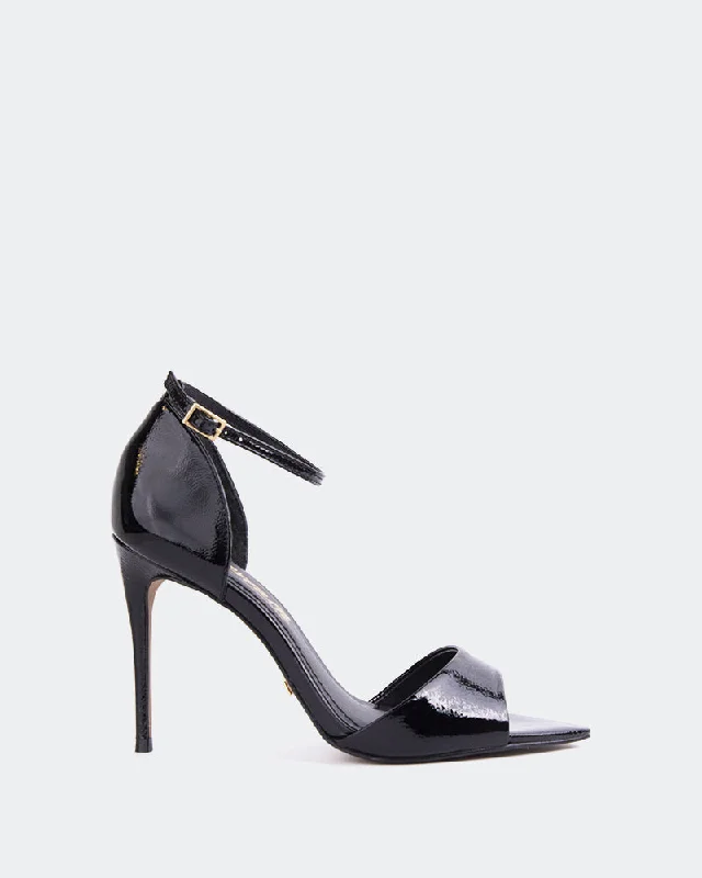 Women's Flat Slide Sandals with a Memory Foam Insole in White for All - Day ComfortDazzle Black Naplack
