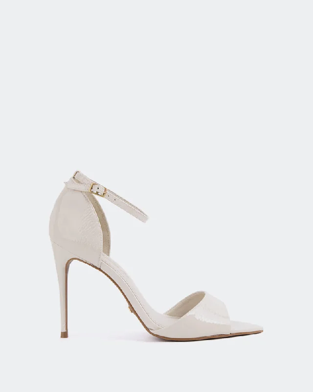 Elastic - Strap Women's Sandals with a Padded Toe in Teal for Easy On - and - OffDazzle Off White Naplack