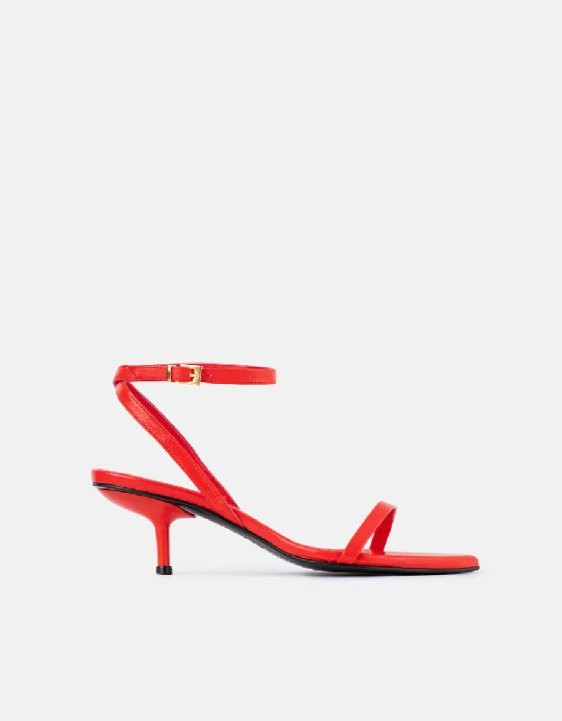 Women's Rhinestone - Embellished Open - Toe Sandals in Silver for a Glamorous Party LookDoF Leona Red Patent