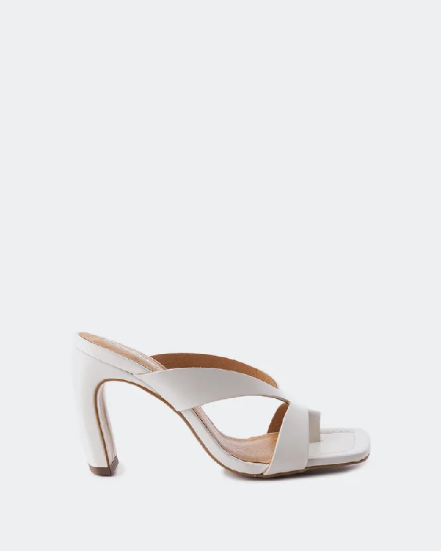 Plus Size Women's Wide - Width Platform Sandals in Black for Added Comfort and HeightElexis Off White Leather