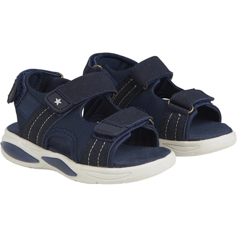 Women's Cork - Soled Espadrille Sandals with a Rope - Trimmed Upper in Navy for a Summer VibeEn Fant Sandal Velcro with Light India ink