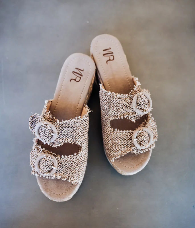 Sustainable Women's Recycled Material Sandals in Beige for Eco - Conscious ShoppersEriwen Buckle Wedge in Taupe Sustainable Women's Recycled Material Sandals in Beige for Eco - Conscious ShoppersEriwen Buckle Wedge in Taupe