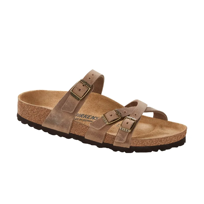 Women's Leather - Strapped Sandals with a Braided Detail in Brown for a Rustic AppealFranca Tabacco Brown Oiled Leather