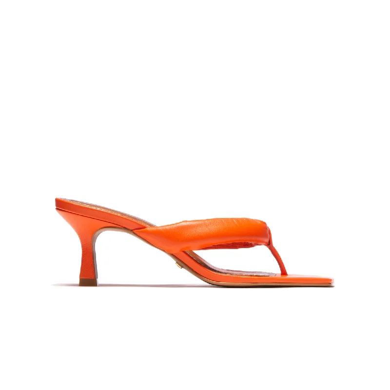 Women's Sandals with a Floral - Printed Upper in Pink for a Feminine Spring LookGardenia Orange Leather