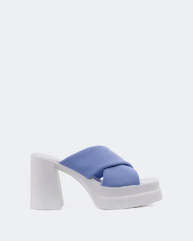 Sustainable Women's Recycled Material Sandals in Beige for Eco - Conscious ShoppersGela Blue Lycra