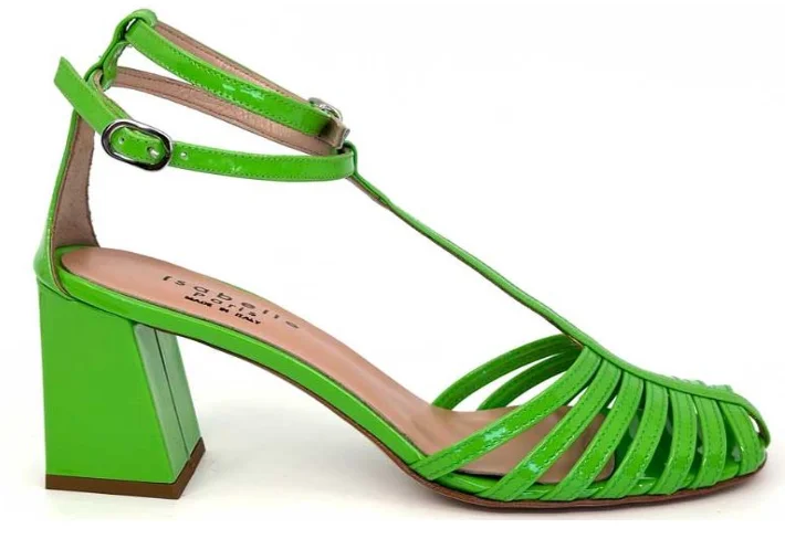 Women's Leather - Strapped Sandals with a Braided Detail in Brown for a Rustic AppealIsabelle Paris IS644-low Lime Green
