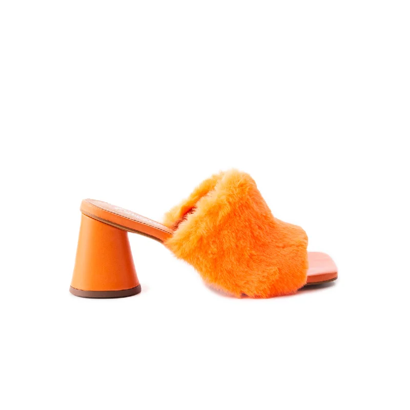 Women's Sandals with a Glitter - Coated Strap in Gold for a Sparkly Summer OutfitLegrena Orange Neon