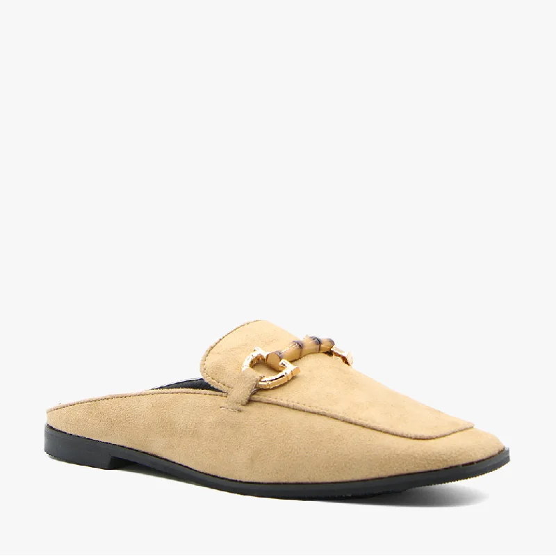 Women's Leather - Strapped Sandals with a Braided Detail in Brown for a Rustic AppealMAB BEIGE SUEDE