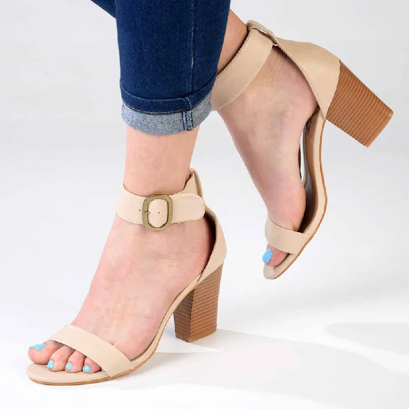 Women's Ankle - Strap Sandals with a Block Heel in Red for a Sophisticated StyleMadison Allan 3 Ankle Strap Sandal - Nude