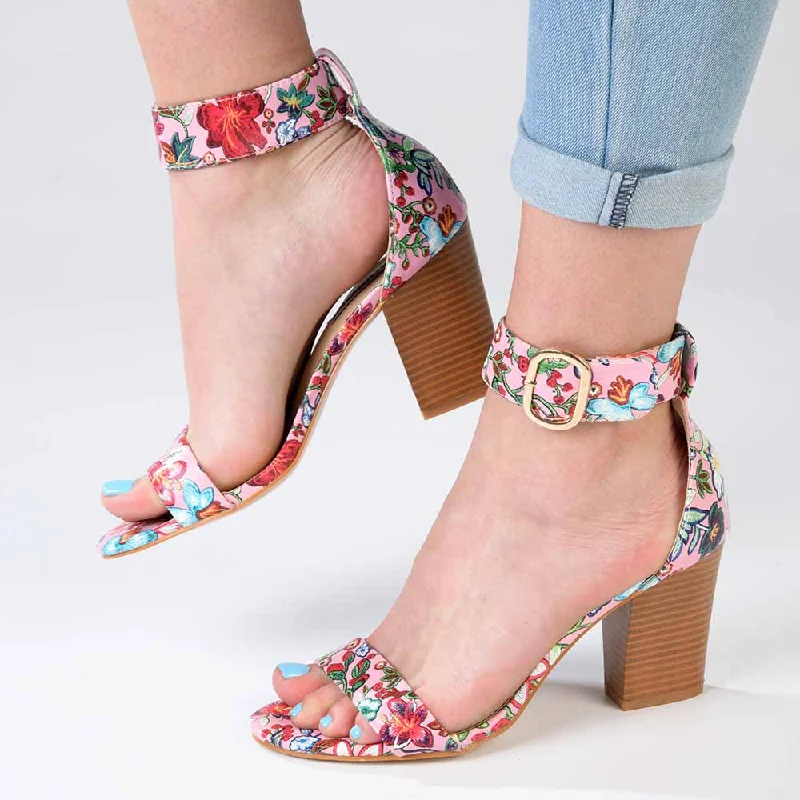 Shock - Absorbing Women's Sandals with a Soft Insole in Black for Active LifestylesMadison Allan 3 Ankle Strap Sandal - Pink Floral