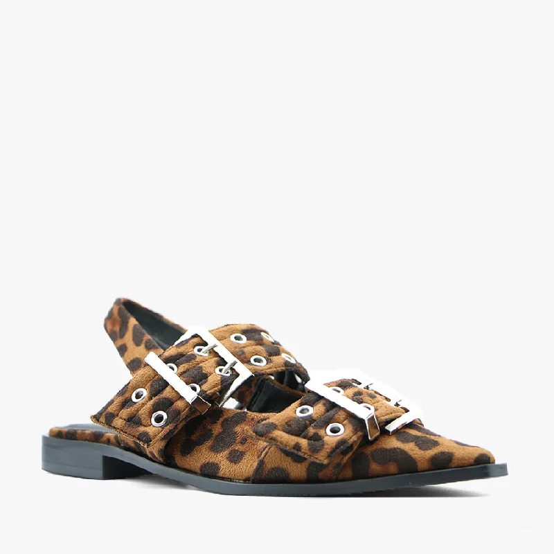 Lightweight Women's Mesh - Paneled Sandals in Yellow for BreathabilityMATILDA LEOPARD