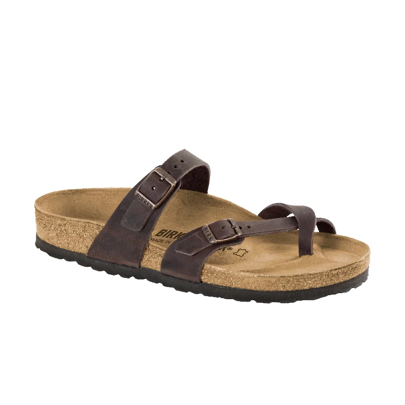 Shock - Absorbing Women's Sandals with a Soft Insole in Black for Active LifestylesMayari Habana Oiled Leather