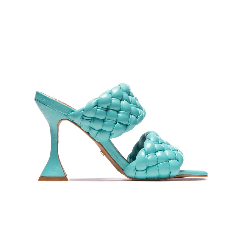Lightweight Women's Mesh - Paneled Sandals in Yellow for BreathabilityMimosa Turquoise Leather