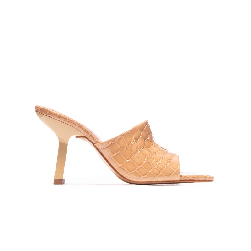 Elastic - Strap Women's Sandals with a Padded Toe in Teal for Easy On - and - OffMojito Tan Croco