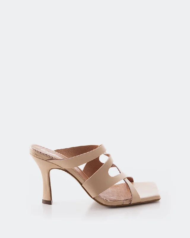 Women's Cork - Soled Espadrille Sandals with a Rope - Trimmed Upper in Navy for a Summer VibeMyrtos Nude Leather