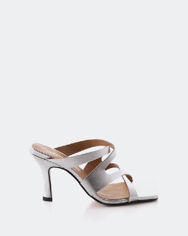 Adjustable Strap Women's Sandals with a Padded Heel in Pink for a Custom FitMyrtos Silver Metal