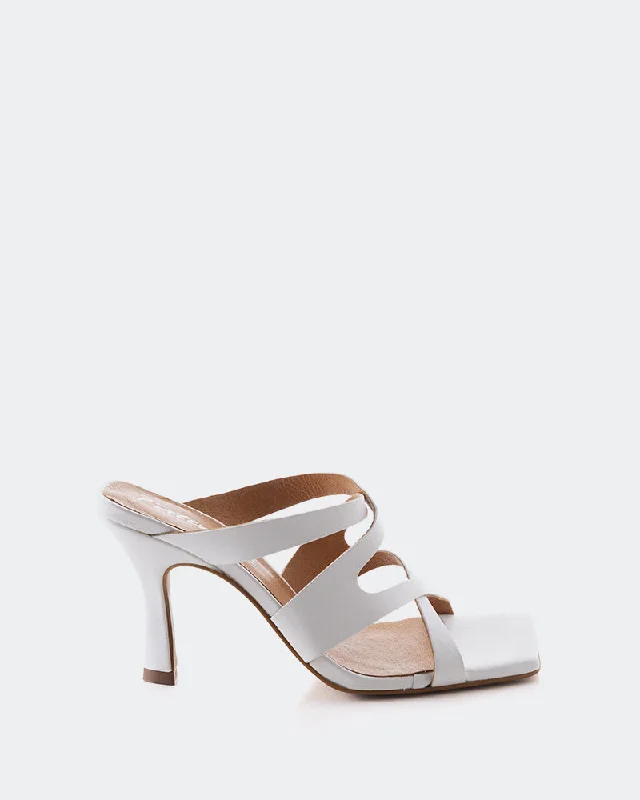 Sustainable Women's Recycled Material Sandals in Beige for Eco - Conscious ShoppersMyrtos White Leather