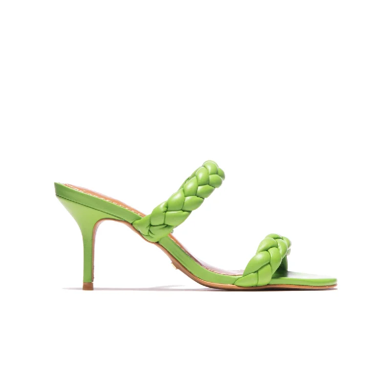 Plus Size Women's Wide - Width Platform Sandals in Black for Added Comfort and HeightNigella Green Leather