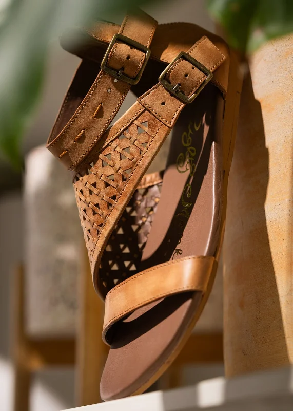 Women's Sandals with a Glitter - Coated Strap in Gold for a Sparkly Summer OutfitNora Sandals in Tan Women's Sandals with a Glitter - Coated Strap in Gold for a Sparkly Summer OutfitNora Sandals in Tan