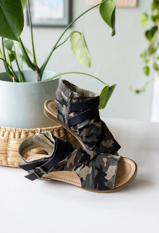 Women's Strappy Gladiator Sandals with Buckle Closures in Tan for a Boho LookAvril Sandal in Camo Women's Strappy Gladiator Sandals with Buckle Closures in Tan for a Boho LookAvril Sandal in Camo