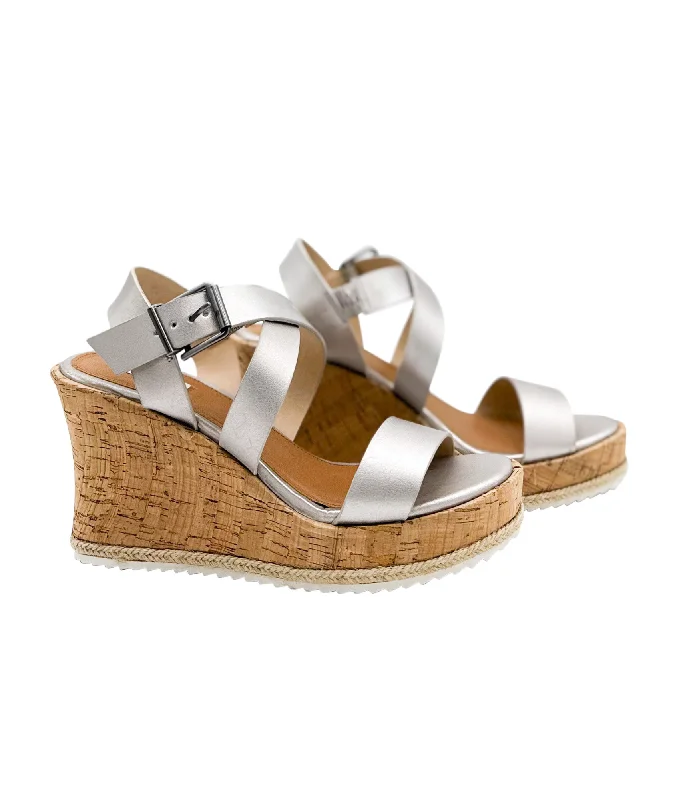 Lightweight Women's Mesh - Paneled Sandals in Yellow for BreathabilityPetal Wedge in Silver Lightweight Women's Mesh - Paneled Sandals in Yellow for BreathabilityPetal Wedge in Silver