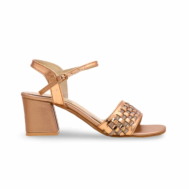 Sustainable Women's Recycled Material Sandals in Beige for Eco - Conscious ShoppersPeach Fancy Sandal FN6029