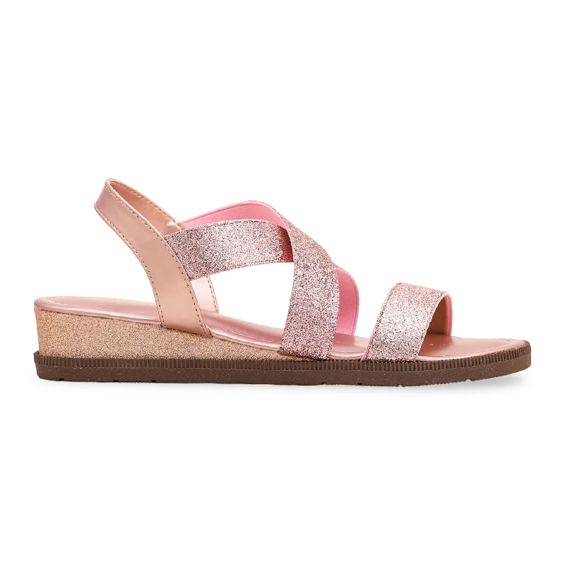 Plus Size Women's Wide - Width Platform Sandals in Black for Added Comfort and HeightPeach Formal Sandal PU0120