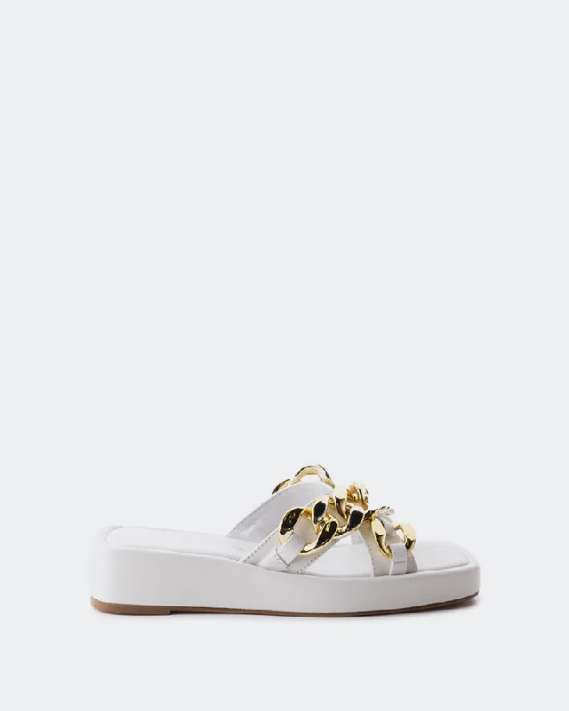 Women's Ankle - Strap Sandals with a Block Heel in Red for a Sophisticated StylePetrini White Leather