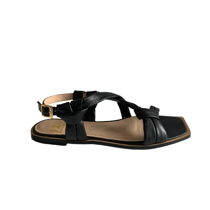 Women's Flat Slide Sandals with a Memory Foam Insole in White for All - Day ComfortPiazza Grande Athena Black